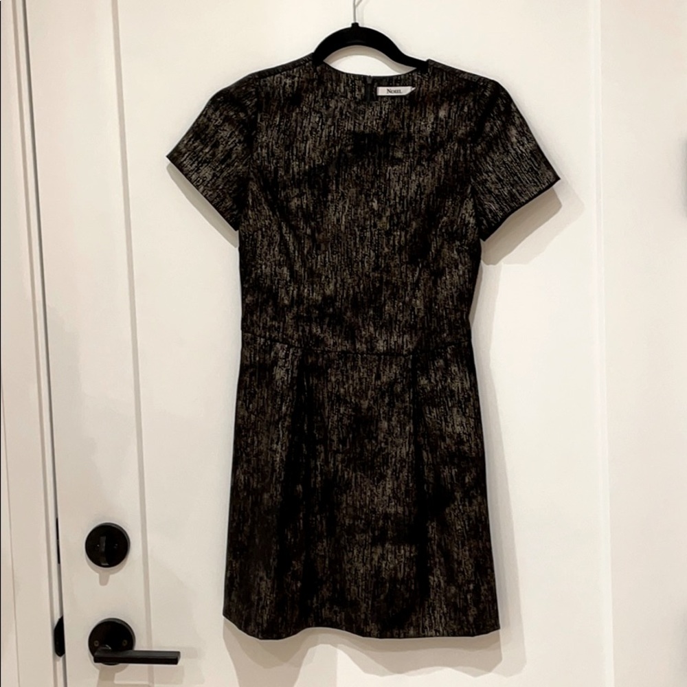 OAK + FORT | Black and gold dress